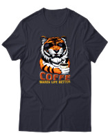 T-Shirt Αντρικό - Coffe Makes Life Better - Color Thumbnail Σκούρο Μπλε