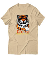 T-Shirt Αντρικό - Coffe Makes Life Better - Color Thumbnail Μπεζ