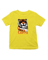 T-Shirt  Παιδικό - Coffe Makes Life Better - Color Thumbnail Κίτρινο