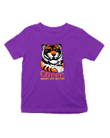 T-Shirt  Παιδικό - Coffe Makes Life Better - Color Thumbnail Σκούρο Μωβ