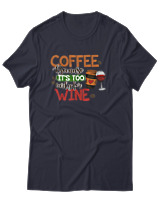 T-Shirt Αντρικό - Coffee Because It's Early For Wine - Color Thumbnail Σκούρο Μπλε