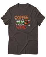 T-Shirt Αντρικό - Coffee Because It's Early For Wine - Color Thumbnail Καφέ