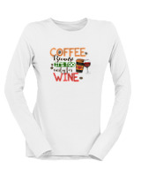Μακρυμάνικο Μακό Γυναικείο - Coffee Because It's Early For Wine - Color Thumbnail 'Ασπρο