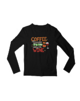 Μακρυμάνικο Μακό Παιδικό - Coffee Because It's Early For Wine - Color Thumbnail Μαύρο