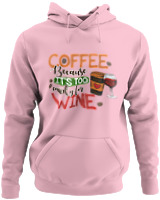 Φούτερ με κουκούλα - Coffee Because It's Early For Wine - Color Thumbnail Pink