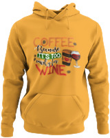 Φούτερ με κουκούλα - Coffee Because It's Early For Wine - Color Thumbnail Κίτρινο Χρυσό