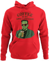 Φούτερ με κουκούλα - Coffee Is My Love Language - Color Thumbnail Κόκκινο