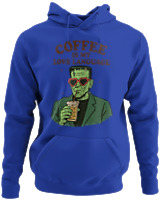 Φούτερ με κουκούλα - Coffee Is My Love Language - Color Thumbnail Μπλε Ρουά