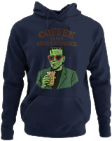 Φούτερ με κουκούλα - Coffee Is My Love Language - Color Thumbnail Navy Blue