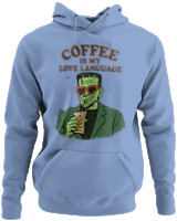 Φούτερ με κουκούλα - Coffee Is My Love Language - Color Thumbnail Blue Carolina