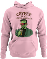 Φούτερ με κουκούλα - Coffee Is My Love Language - Color Thumbnail Pink