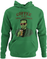 Φούτερ με κουκούλα - Coffee Is My Love Language - Color Thumbnail Kelly Green