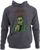 Φούτερ με κουκούλα - Coffee Is My Love Language - Color Thumbnail Ανθρακί
