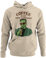 Φούτερ με κουκούλα - Coffee Is My Love Language - Color Thumbnail Μπέζ