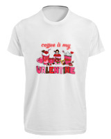 T-Shirt Fit Αντρικό - Coffee Is My Valentine - Color Thumbnail 'Ασπρο