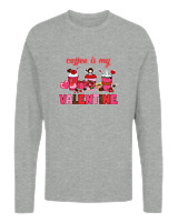 Μακρυμάνικο Μακό Αντρικό - Coffee Is My Valentine - Color Thumbnail Γκρι Μελανζέ