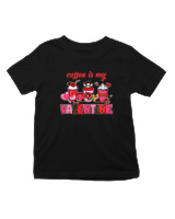 T-Shirt  Παιδικό - Coffee Is My Valentine - Color Thumbnail Μαύρο