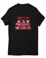 T-Shirt  Γυναικείο - Coffee Is My Valentine - Color Thumbnail Μαύρο