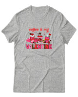 T-Shirt  Γυναικείο - Coffee Is My Valentine - Color Thumbnail Γκρί Μελανζέ