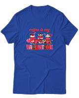 T-Shirt  Γυναικείο - Coffee Is My Valentine - Color Thumbnail Μπλέ Ρουά