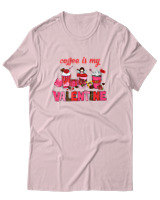T-Shirt  Γυναικείο - Coffee Is My Valentine - Color Thumbnail Απαλό Ροζ