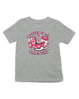 T-Shirt  Παιδικό - Coffee Is My Valentine - Color Thumbnail Γκρι Μελανζέ