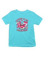 T-Shirt  Παιδικό - Coffee Is My Valentine - Color Thumbnail Οινοπνευματί