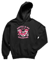 Φούτερ με κουκούλα Παιδικό - Coffee Is My Valentine - Color Thumbnail Μαύρο