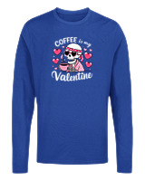 Μακρυμάνικο Μακό Αντρικό - Coffee Is My Valentine - Color Thumbnail Μπλε Ρουά