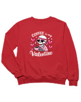 Φούτερ χωρίς κουκούλα Παιδικό - Coffee Is My Valentine - Color Thumbnail Κόκκινο