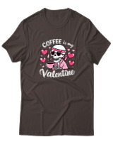 T-Shirt  Γυναικείο - Coffee Is My Valentine - Color Thumbnail Καφέ