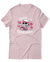 T-Shirt  Γυναικείο - Coffee Is My Valentine - Color Thumbnail Απαλό Ροζ