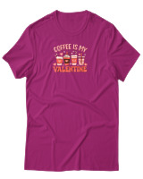T-Shirt Αντρικό - Coffee Is My Valentine - Color Thumbnail Φουξια