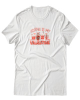 T-Shirt  Γυναικείο - Coffee Is My Valentine - Color Thumbnail Άσπρο