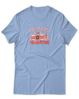 T-Shirt  Γυναικείο - Coffee Is My Valentine - Color Thumbnail Γαλάζιο