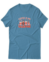 T-Shirt  Γυναικείο - Coffee Is My Valentine - Color Thumbnail Τυρκουάζ