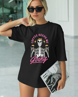 T-Shirt Classic - Coffee Keeps Me Going - Color Thumbnail BLACK