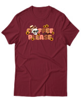 T-Shirt Αντρικό - Coffee Please - Color Thumbnail Σκούρο Κόκκινο