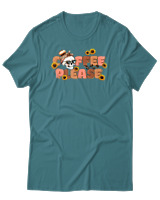 T-Shirt Αντρικό - Coffee Please - Color Thumbnail Μπλε Πράσινο
