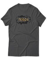 T-Shirt Αντρικό - Coffee Teach Repeat - Color Thumbnail Ανθρακί