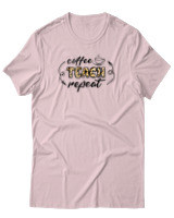 T-Shirt Αντρικό - Coffee Teach Repeat - Color Thumbnail Απαλό Ροζ