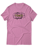 T-Shirt Αντρικό - Coffee Teach Repeat - Color Thumbnail Ροζ
