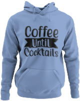 Φούτερ με κουκούλα - Coffee Until Cocktails - Color Thumbnail Blue Carolina