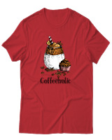 T-Shirt Αντρικό - Coffeeholic - Color Thumbnail Κόκκινο