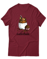 T-Shirt Αντρικό - Coffeeholic - Color Thumbnail Σκούρο Κόκκινο