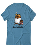 T-Shirt Αντρικό - Coffeeholic - Color Thumbnail Τιρκουάζ