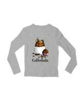 Μακρυμάνικο Μακό Παιδικό - Coffeeholic - Color Thumbnail Γκρι Μελανζέ