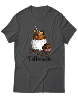 T-Shirt  Γυναικείο - Coffeeholic - Color Thumbnail Ανθρακί