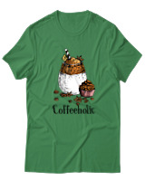 T-Shirt  Γυναικείο - Coffeeholic - Color Thumbnail Πράσινο