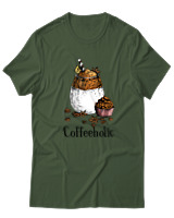 T-Shirt  Γυναικείο - Coffeeholic - Color Thumbnail Κυπαρισσί